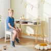 Qaba Kids Desk and Chair Set with Storage for Bedroom, School, Gift for Children Ages 3-12, White
