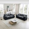 Modern Living Room Sofa Two-Piece Set, Suitable for Living room and Bedroom Sofa Set, Consists of two pieces of 2 Seater Sofa,Grey Corduroy