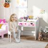 Qaba Study Chair Pink with Storage Drawer, Kids Desk and Chair Set for Bedroom & Study Room, for kids 3-6 Years Old