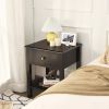 1PC Nightstand End Table with Drawer and Shelf