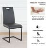 Modern Charcoal PU dining chair living room chair upholstered chair, black metal chair leg design, kitchen, living room, bedroom
