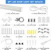 8FT U Shape 125W Integrated Tube Bright LED Light, 6500K Clear White, 20000LM - Flush Mount/Hanging Linkable LED Ceiling Lights for Garage, Plug&Play