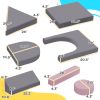 Qaba 12 Pcs Nugget Play Couch for Kids, Convertible Foam and Floor Cushions, Modular Sofa Set for Playroom, Bedroom, Nursery, Gray