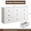 9 Drawer Dresser for Bedroom, Storage Cabinet With Metal Handles, Modern Closet Of Drawers for Living Room