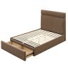 ANIZA-54" PLATFORM BED w/DRAWER-BROWN