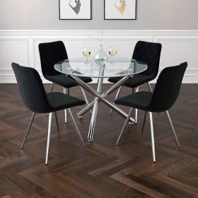 SOLARA II-DINING TABLE, 40"dia-CHROME