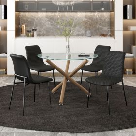 BRIXX-SIDE CHAIR-BLACK PU