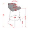 FERN-26'' COUNTER STOOL FABRIC-GREY