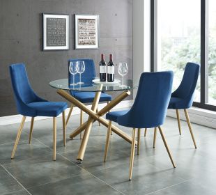 CARMILLA DINING 5PC SET-CHAIR BLUE