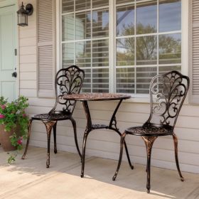 2pcs Single Chairs And 1pc Round Table Butterfly Shaped Antique Bronze Casting Set