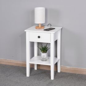 White Bathroom Floor-standing Storage Table With A Drawer
