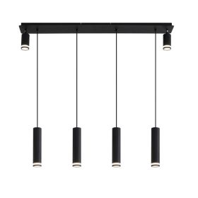 Angelina 6 - Light Matte Black Kitchen Island Pendant No Bulb