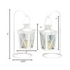Vintage White Railroad Candle Lanterns Rustic Home Decor Accent