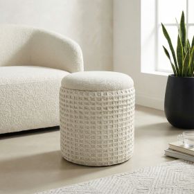 INDIGO-STORAGE OTTOMAN-IVORY