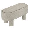 SEZRON-STORAGE OTTOMAN BENCH-WARM GREY