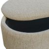 SEZRON-STORAGE OTTOMAN BENCH-WARM GREY