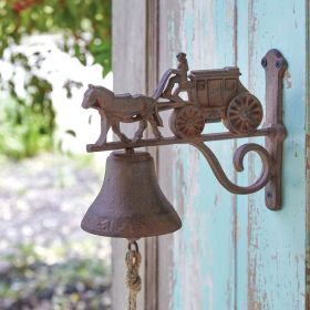 Vintage Style Horse and Stagecoach Bell Rustic Decor for Equestrian