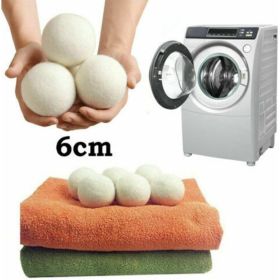 Eco-Friendly Wool Dryer Balls 6 Pack - Reusable Natural Laundry Balls With Carry Bag, Speed Up Drying & Remove Static