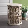 Pair Of Woven Basket Accent Tables - Set Of 2