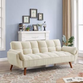 Newly Designed Linen Sofa Furniture With Adjustable Backrest And Easy Assembly Lounge Chair - Beige Color