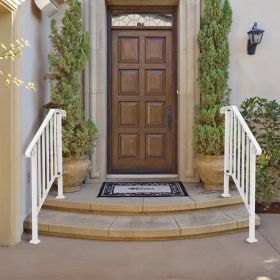 Matte White 2-step Galvanized Iron Courtyard Staircase Handrail