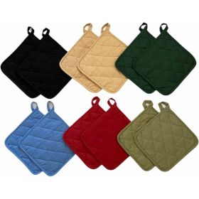 Square Cotton Pot Holders 12 Units, 8x8 Inch Heat Resistant Hot Pads With Hanging Loops For Kitchen Cooking And Baking