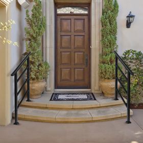 Matte Black 1-3 Step Adjustable Straight Handrail Courtyard Staircase Handrail