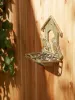 Wall Mounted Cast Iron Bird Feeder Durable Outdoor Bird Feeding Station