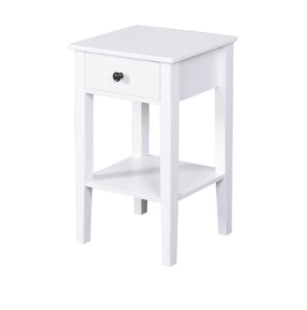 White, Floor-to-ceiling Storage Table With Drawers