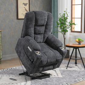 EMON'S Power Lift Massage & Heat Recliner For Elderly, Wide Overstuffed Chair