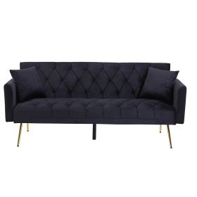 Modern Velvet  Sofa Bed Folding Futon For Lving Room