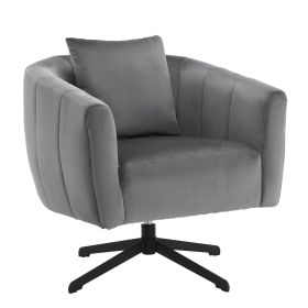 Pumpkin Shape, Swivel Chair - Grey