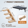 Wall Mounted Cat Stairs Set with Shelf Includes 2x 4 Step Cat Climbing Ladders 1x Wall Shelf Paulownia Wood Steps Wrapped in Jute Rope