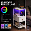 nightstand-with-charging-station-and-rgb-led-light-narrow-end-table-with-fabric-drawer-and-mesh-shelf-white