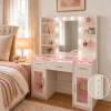 vanity-desk-with-lighted-mirror-10-led-bulbs-rgb-lighting-with-app-control-3-drawers-2-cabinets-6-open-shelves-acrylic-top