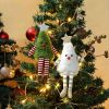 2pcs Christmas Tree Ornament Set with Candy Canes, Snowmen & Gingerbread Men - Indoor/Window Hanging Decorations, No Electricity Needed.