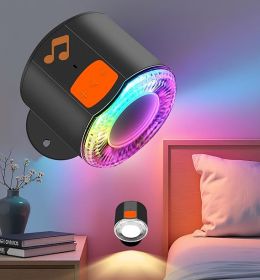 LED Wall Mounted Light, Battery Operated Wall Sconces with Bluetooth Speaker 3000mAh Rechargeable Wall Lights