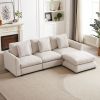 MH102.2 Inch Combination Sofa Modular Sofa with Ottoman, plastic leg,Three Cushions and Three Pillows for Living Room, Apartment