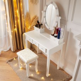 White Vanity Desk with Lightsmakeup Vanity with Lightsvintage Vanity Dresser with Lightsdressing Tablevanity Set with Mirror and Storage