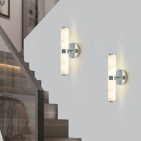 resin-imitation-marble-and-chrome-wall-sconce-set-of-2modern-vertical-light-fixture-for-bathrooms-hallways-and-bedrooms-only-indoo