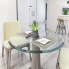 32" Inch Round Tempered Glass Table Top Clear Glass 1/2" Inch Thick Beveled Polished Edge
