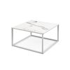 Modern Square Coffee Table with Faux Marble Tabletop