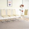 Modern Light Yellow PU dining chair living room chair upholstered chair, electroplated metal chair leg design, kitchen, living room, bedroom