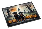 NEW Rottweiler Spooky Halloween Front Door Mat Indoor Outdoor Rugs for Entryway, Non Slip Washable Low Pile, 18H X 27W