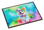 Westie Hippie Dawg Doormat Front Door Mat Indoor Outdoor Rugs for Entryway Non Slip Washable Low Pile 24hx36w