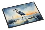 Blue Heron Barely Lit Sky Front Door Mat Indoor Outdoor Rugs for Entryway, Non Slip Washable Low Pile, 24H X 36W