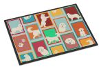 Lots of Great Pyrenees Front Door Mat Indoor Outdoor Rugs for Entryway, Non Slip Washable Low Pile, 24H X 36W