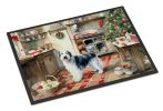 Old English Sheepdog Christmas Cookies Front Door Mat Indoor Outdoor Rugs for Entryway, Non Slip Washable Low Pile, 24H X 36W