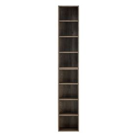 8-Tier Media Tower Rack, CD DVD Slim Storage Cabinet with Adjustable Shelves, Tall Narrow Bookcase Display Bookshelf for Home Office