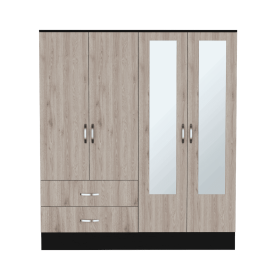 Armoire Ron, Bedroom, Black / Light Gray